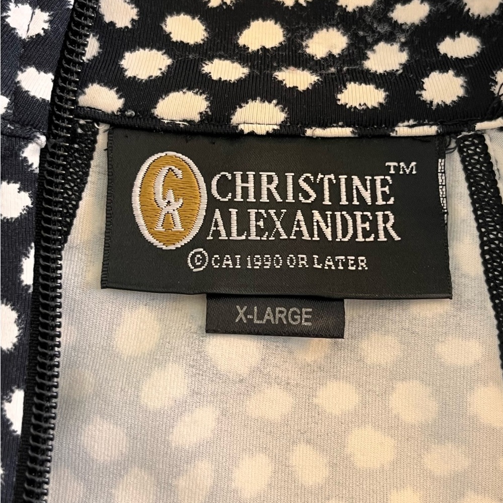 Christine Alexander Black & White Swirling Dot Pebble Print Zip Jacket Size XL - Picture 8 of 13